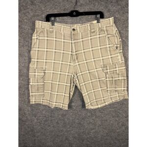 Red Head Beige Plaid Cargo‎ Shorts Mens Size 38